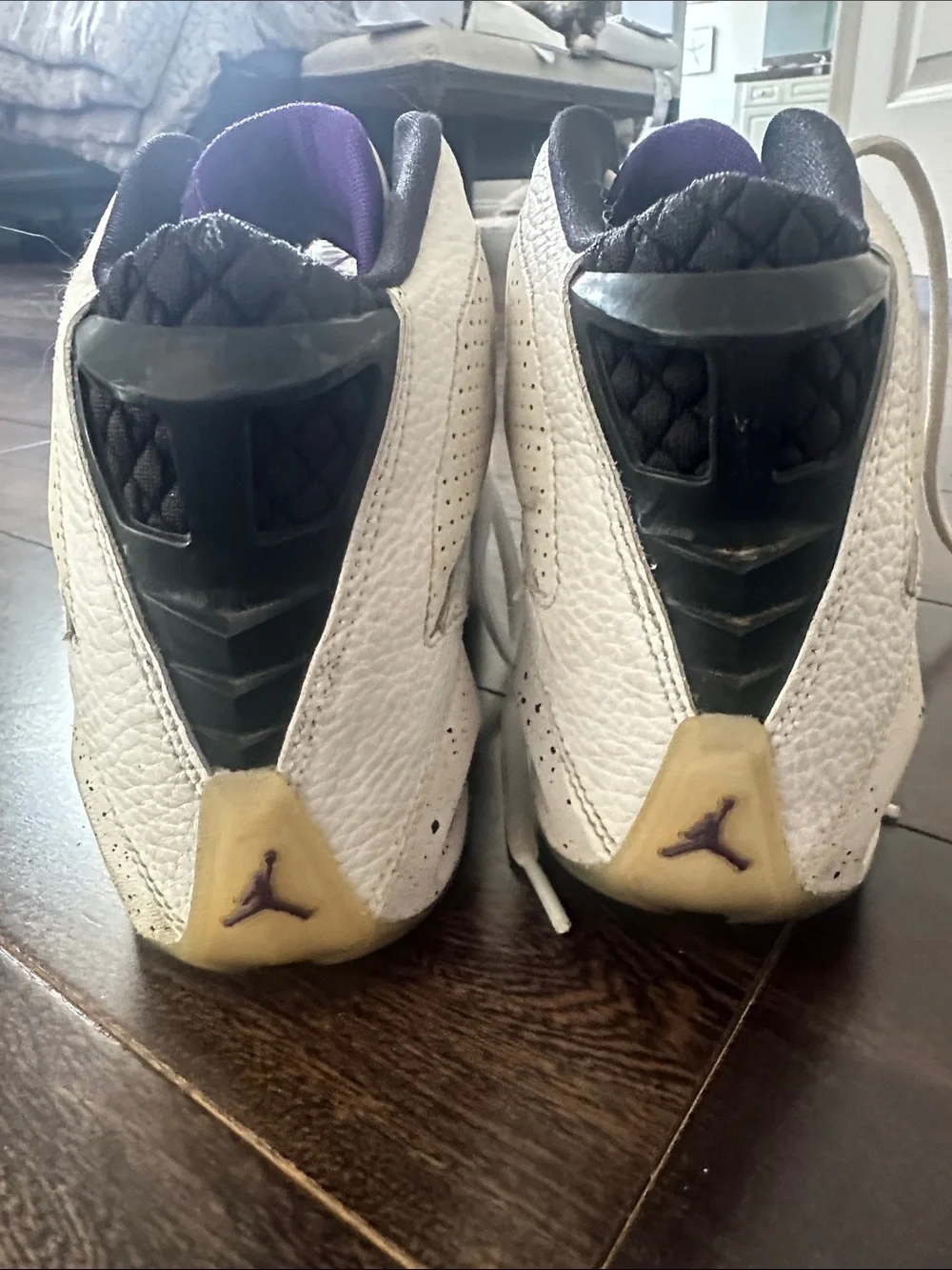 Jordan White Black Purple High-Top Basketball Shoes